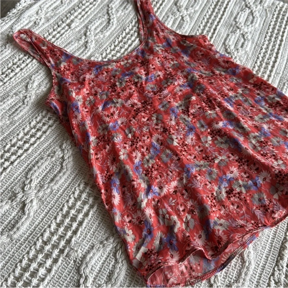 Free People Red and Blue Floral Camisole
